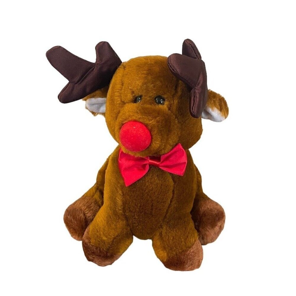 Vintage Dakin Rudolph Reindeer 1984 Plush Toy Christmas Fun Farm